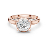 Gold Jewelry L36-10, Round center stone, Rose Gold