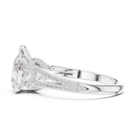 Gold Ring DDLR-252, Pear center stone, White Gold, view 3
