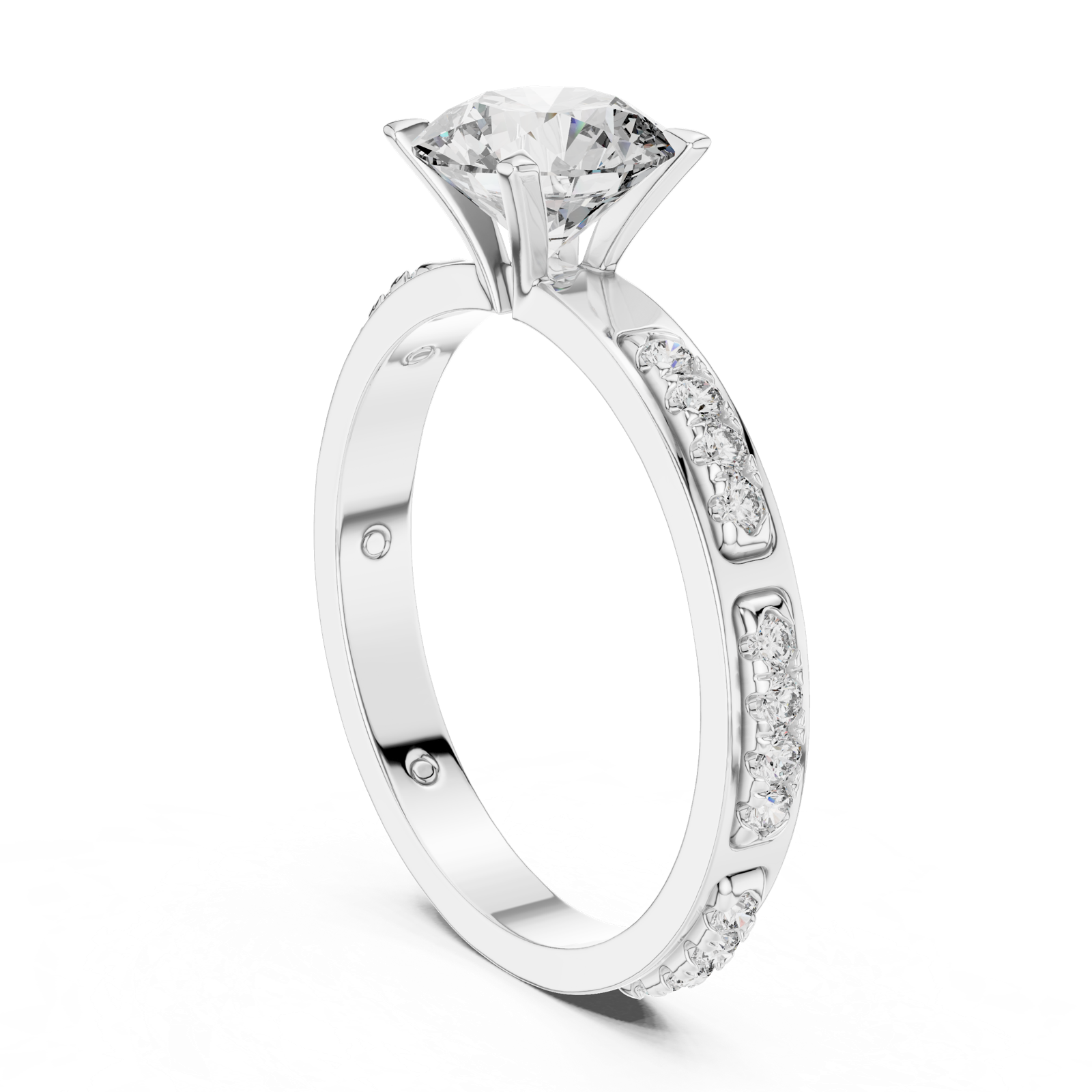 Gold Ring LR-0039, White Gold, view 1
