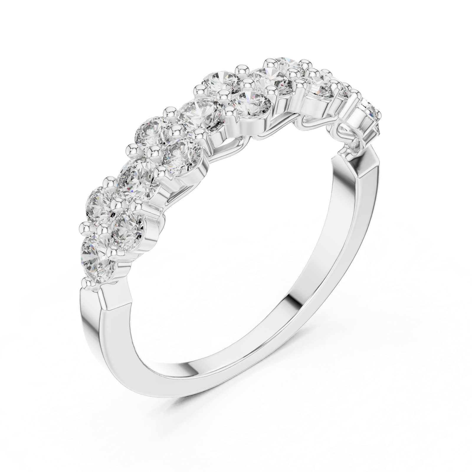Gold Ring L03-1200, White Gold, view 2