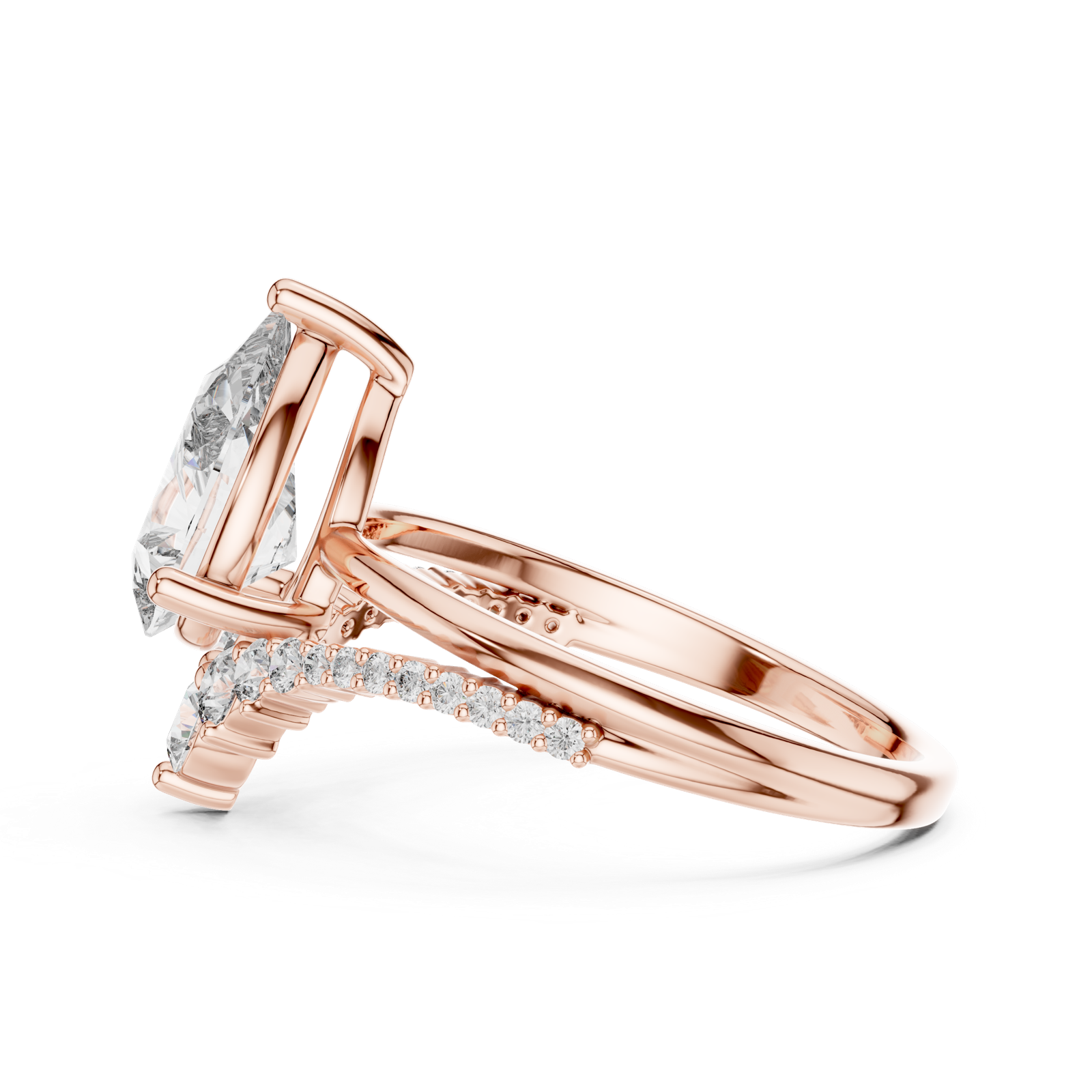 Gold Ring DDLR-059, Rose Gold, view 3