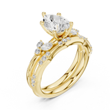 Gold Ring DDLR-299, Pear center stone, Yellow Gold, view 2