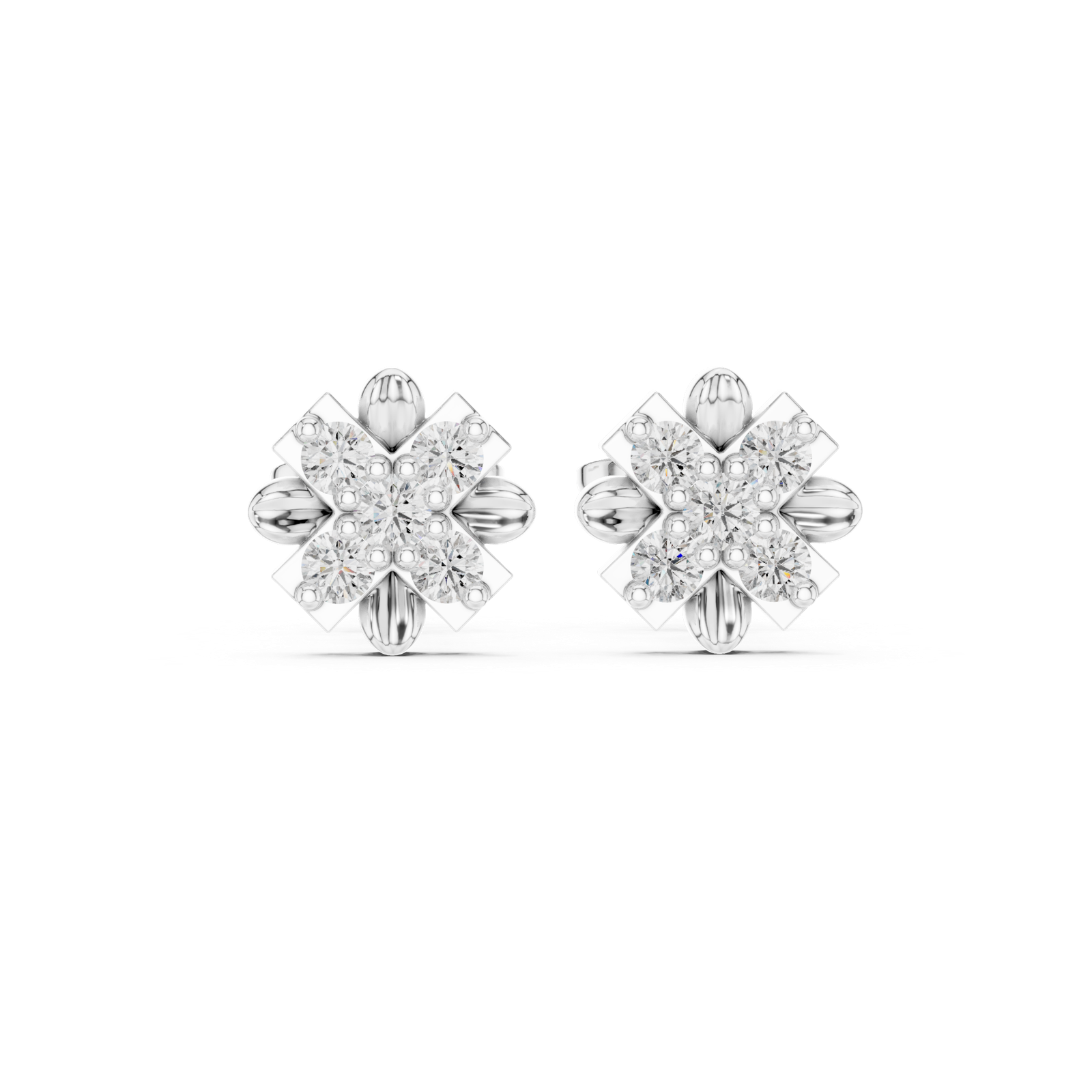 Gold Earrings 9-10042E, White Gold