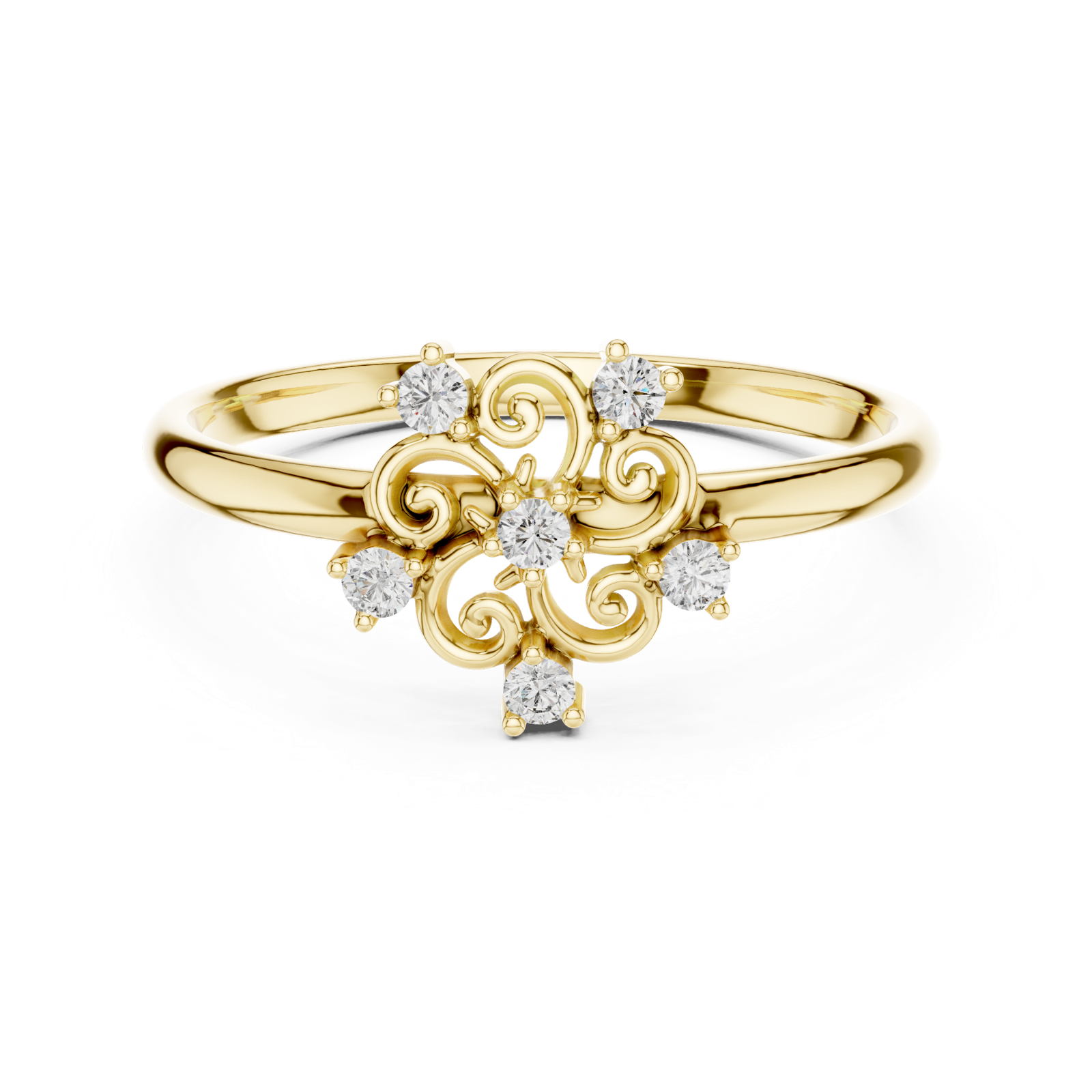 Gold Ring 1 (435), Yellow Gold, view 4