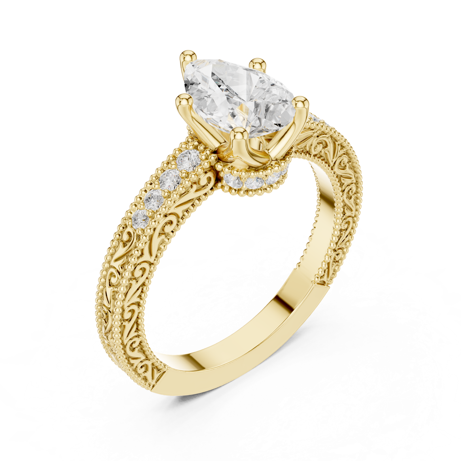 Gold Ring DDLR-979, Yellow Gold, view 2