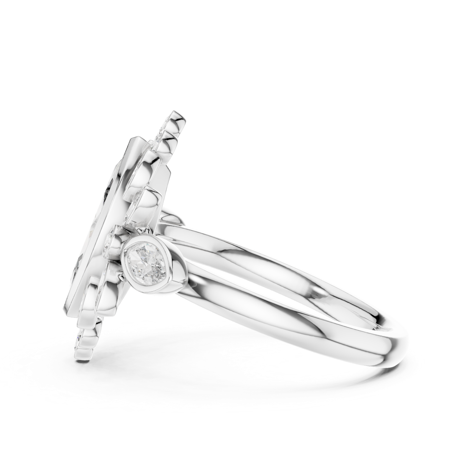 Gold Pendant 9-10019L_33, White Gold, view 3