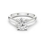 Gold Jewelry L36-18, Round center stone, White Gold