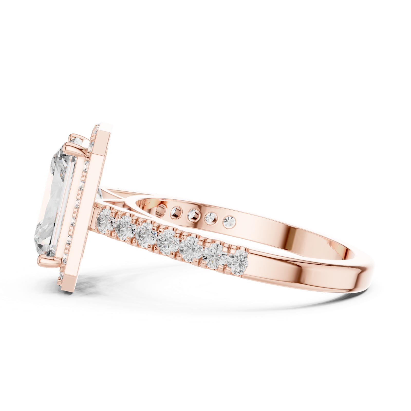 Gold Ring DDLR-202, Rose Gold, view 3