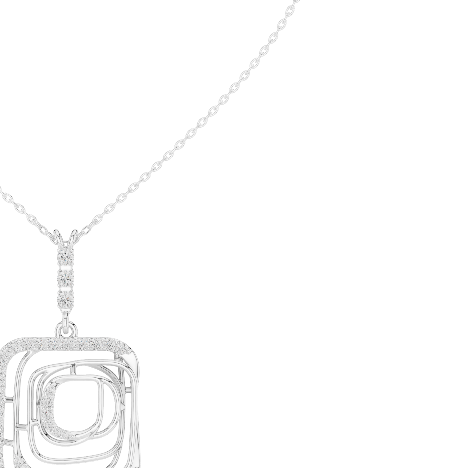 Gold Necklace SBWN (52), White Gold, view 3