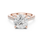 Gold Ring DDLR-250, Round center stone, Rose Gold, view 4