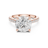 Gold Ring DDLR-250, Round center stone, Rose Gold, view 4