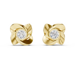 14K Solid Gold Lab Diamond Stud Earrings, Yellow Gold