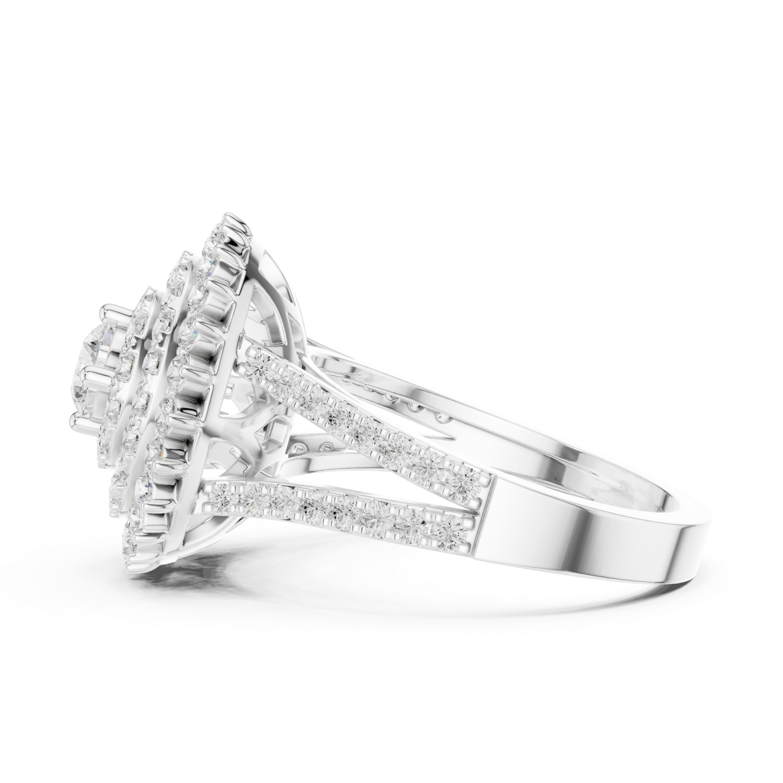 Gold Ring DDLR-761, White Gold, view 3
