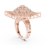 14K Solid Gold Lab Diamond Signet Ring, Rose Gold, view 1