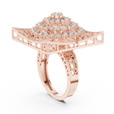 14K Solid Gold Lab Diamond Signet Ring, Rose Gold, view 1