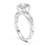 Gold Jewelry L36-7, Heart center stone, White Gold, view 1