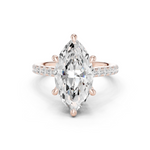 Gold Ring DDLR-250, Marquise center stone, Rose Gold