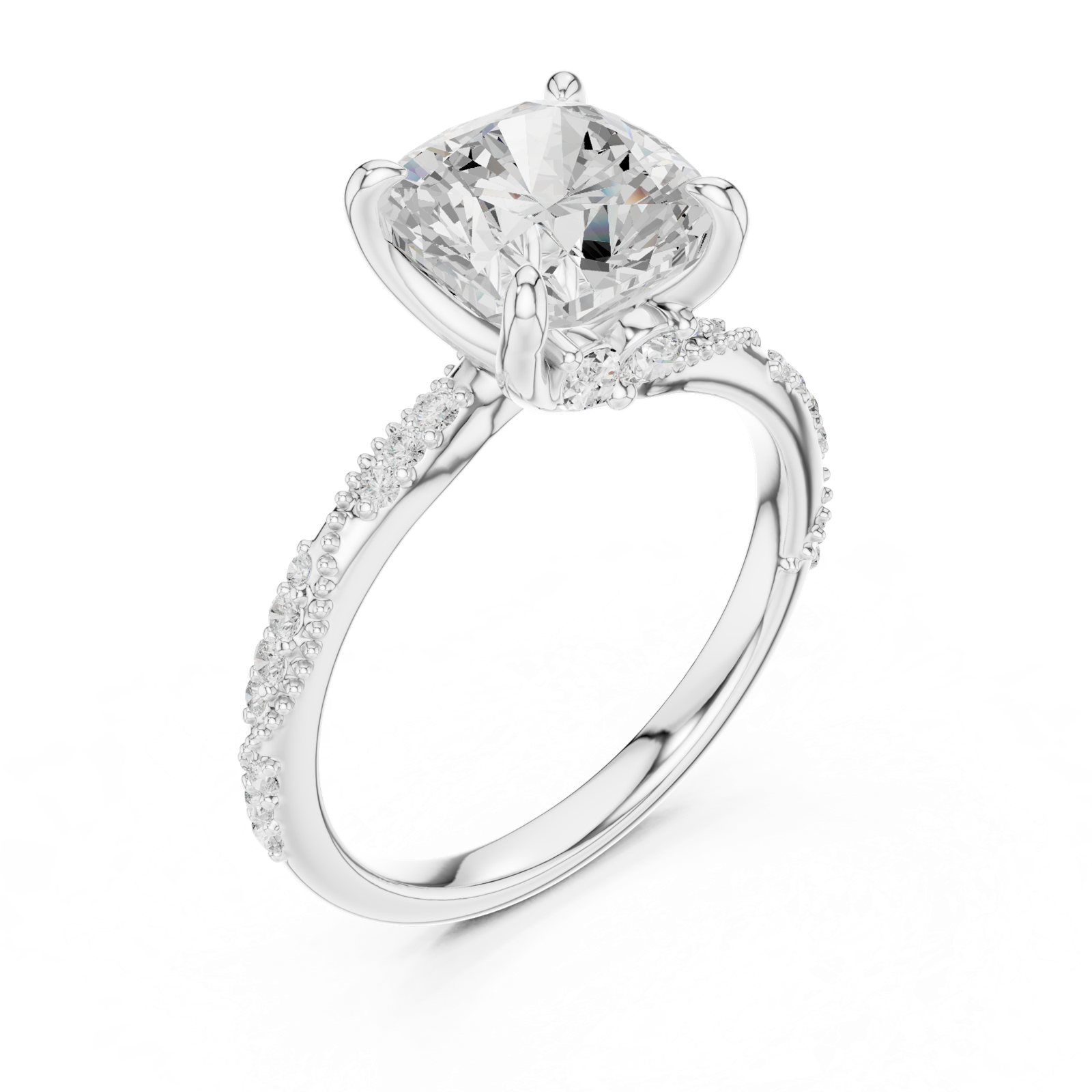 Gold Ring DDLR-962, White Gold, view 2