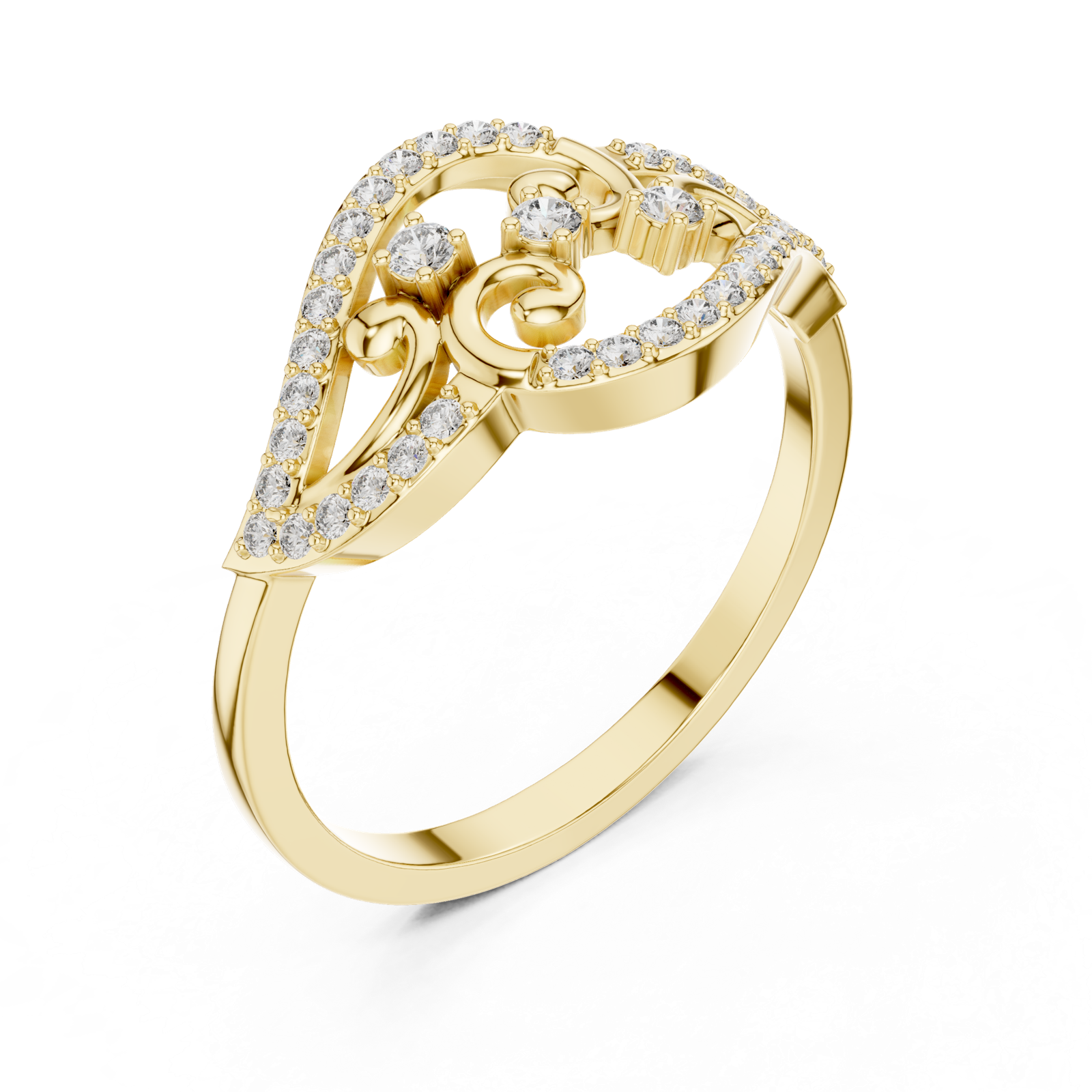 Gold Ring DR-6281, Yellow Gold, view 2