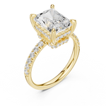 Gold Ring DDLR-259, Radiant center stone, Yellow Gold, view 2