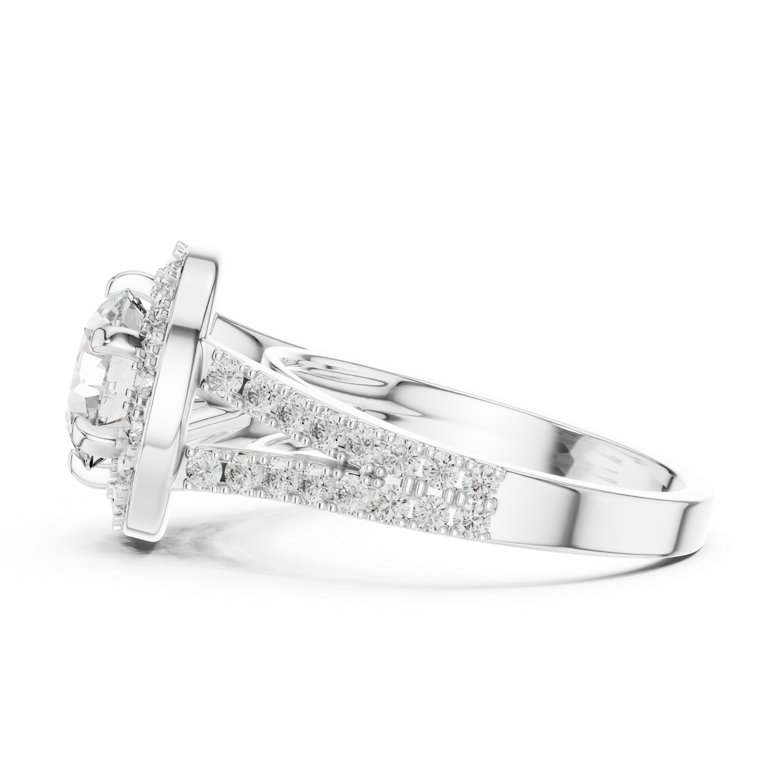 Gold Ring LR-0176, White Gold, view 3