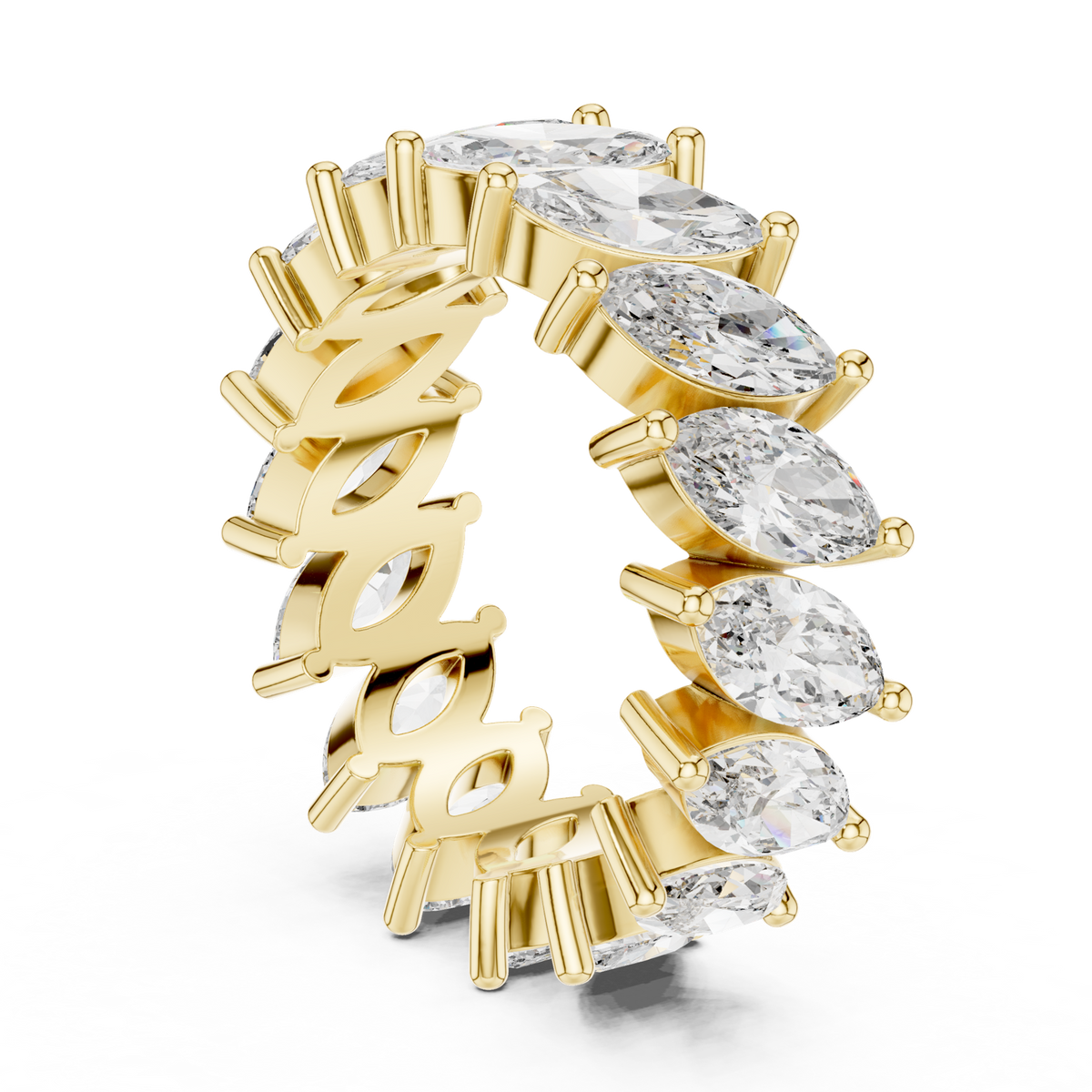 14K Solid Gold Lab Diamond Eternity Ring, Yellow Gold, view 1