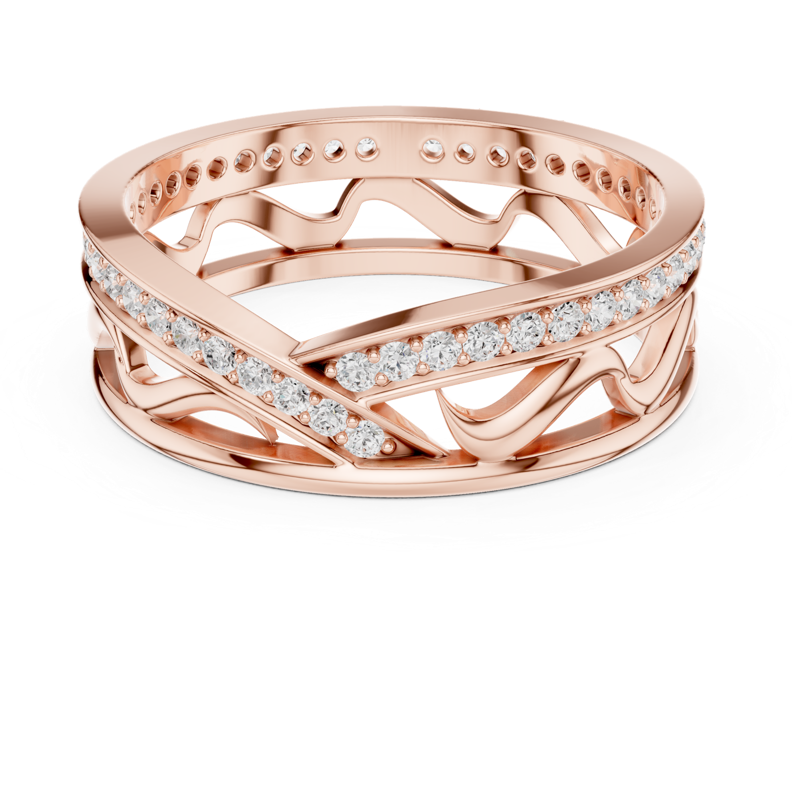 Gold Ring R25, Rose Gold, view 4