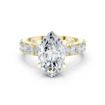 Gold Jewelry L35-63, Marquise center stone, Yellow Gold