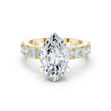 Gold Jewelry L35-63, Marquise center stone, Yellow Gold