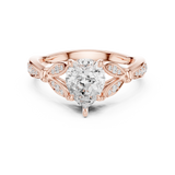 Gold Ring DDLR-257, Pear center stone, Rose Gold, view 4