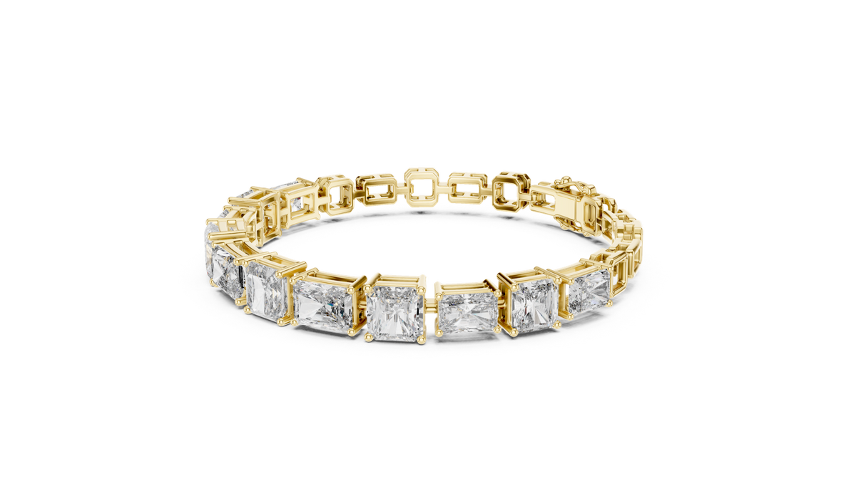 14K Solid Gold Lab Diamond Bracelet, Yellow Gold, view 1