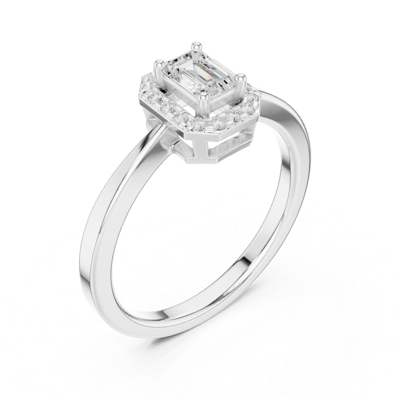 Gold Ring DDLR-493, White Gold, view 2