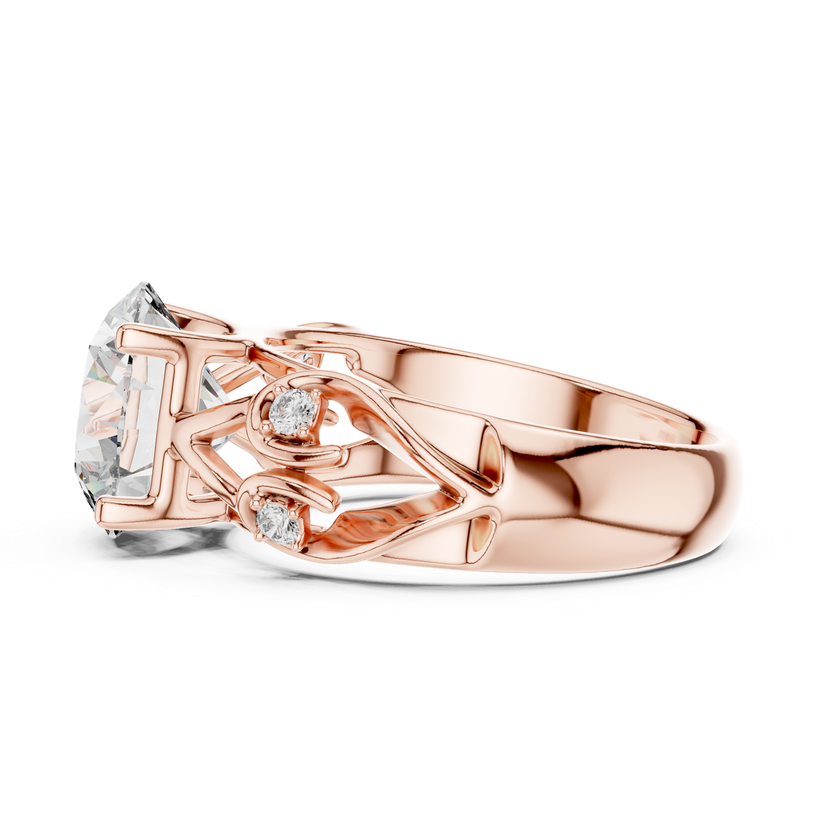 Gold Ring LR-0090, Rose Gold, view 3