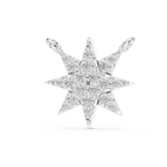 14K Solid Gold Lab Diamond Star Pendant Necklace, White Gold, view 2