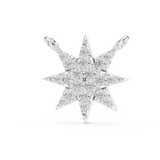 14K Solid Gold Lab Diamond Star Pendant Necklace, White Gold, view 2