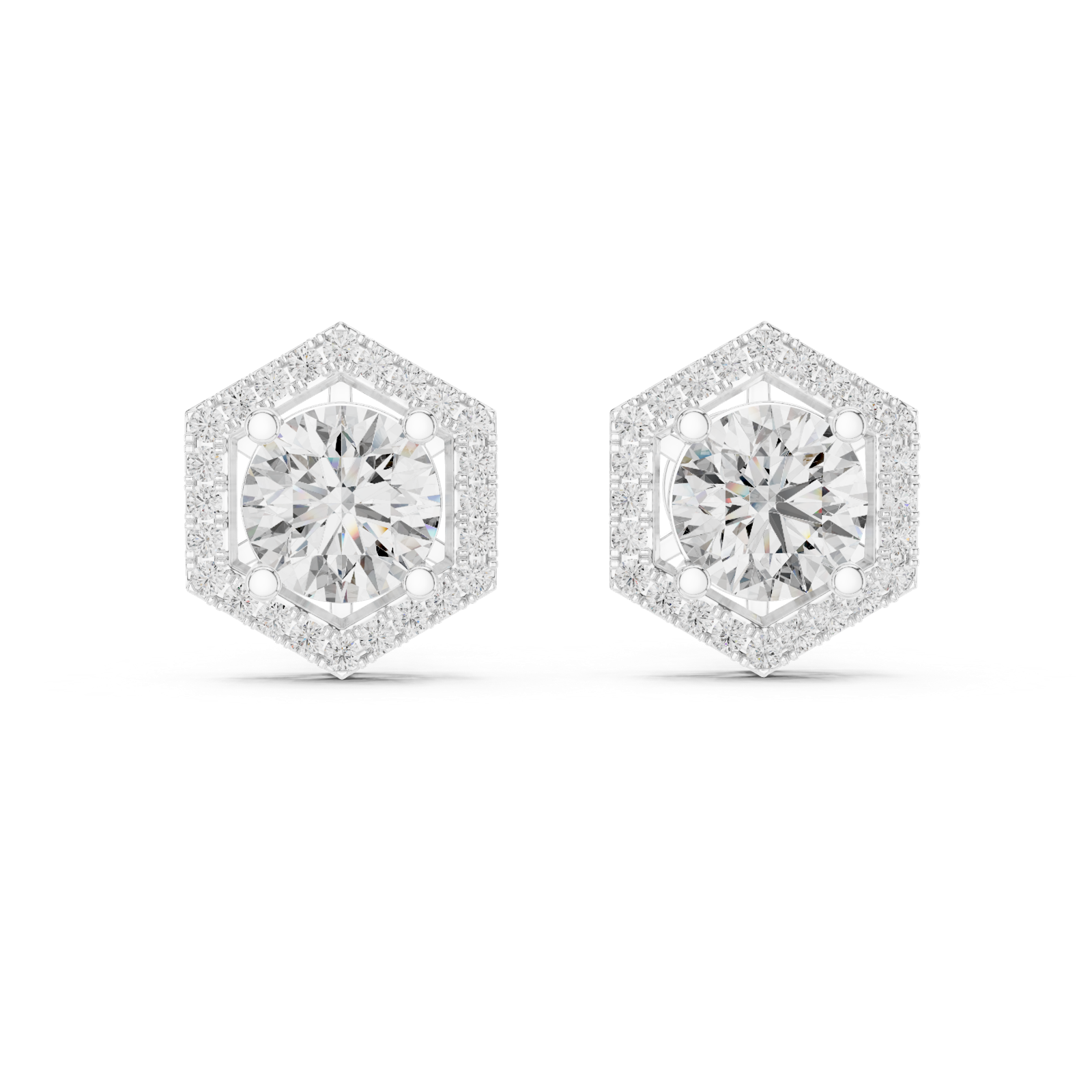 Gold Earrings ER-0013, White Gold