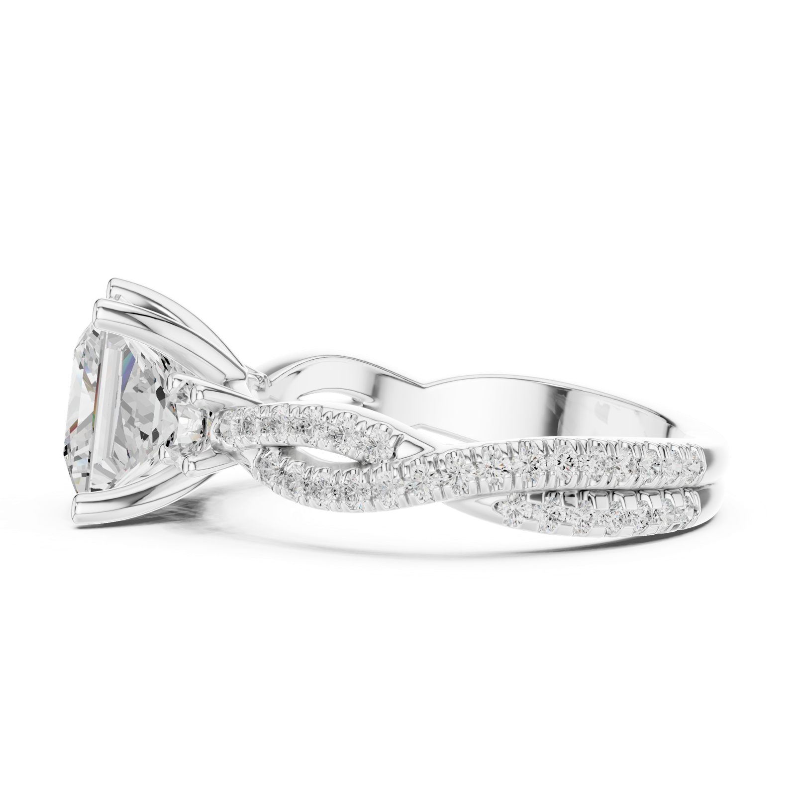 Gold Ring DDLR-1038, White Gold, view 3