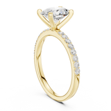 Gold Ring DDLR-040, Oval center stone, Yellow Gold, view 1