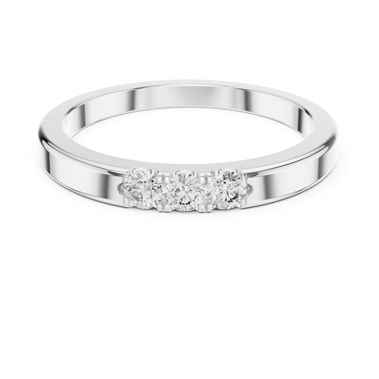 Gold Ring 12-10013@L, White Gold