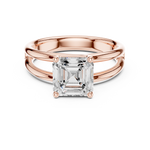 Gold Jewelry L36-9, Asscher center stone, Rose Gold, view 4