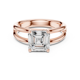 Gold Jewelry L36-9, Asscher center stone, Rose Gold, view 4
