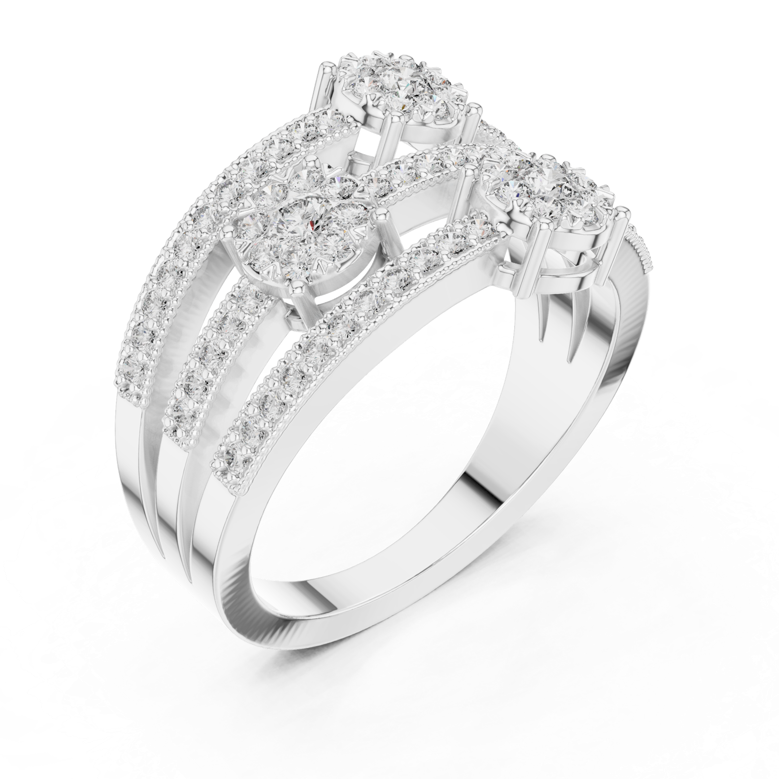 Gold Ring 19-120020L, White Gold, view 2