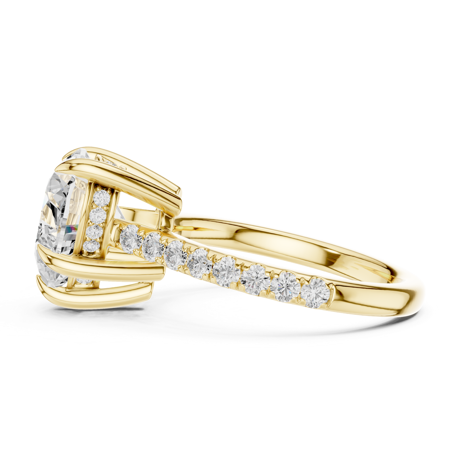 Gold Ring DDLR-1025, Yellow Gold, view 3
