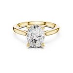 Gold Ring DDLR-163, Oval center stone, Yellow Gold, view 4