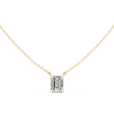 Gold Jewelry, Emerald center stone, Yellow Gold, view 4