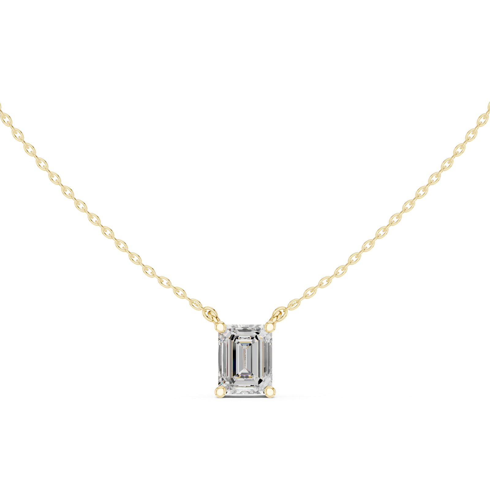Gold Jewelry, Emerald center stone, Yellow Gold, view 4