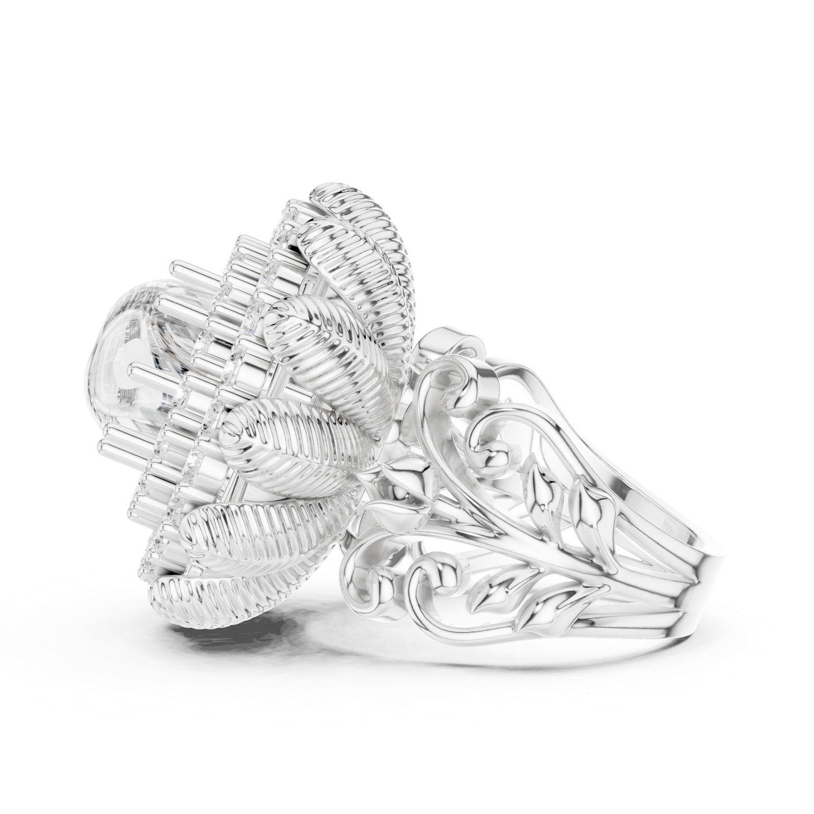 Gold Ring DDLR-752, White Gold, view 3