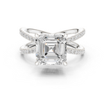 Gold Jewelry, Asscher center stone, White Gold