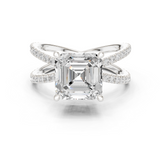 Gold Jewelry, Asscher center stone, White Gold