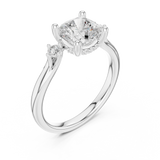 Gold Ring DDLR-164, Cushion center stone, White Gold, view 2